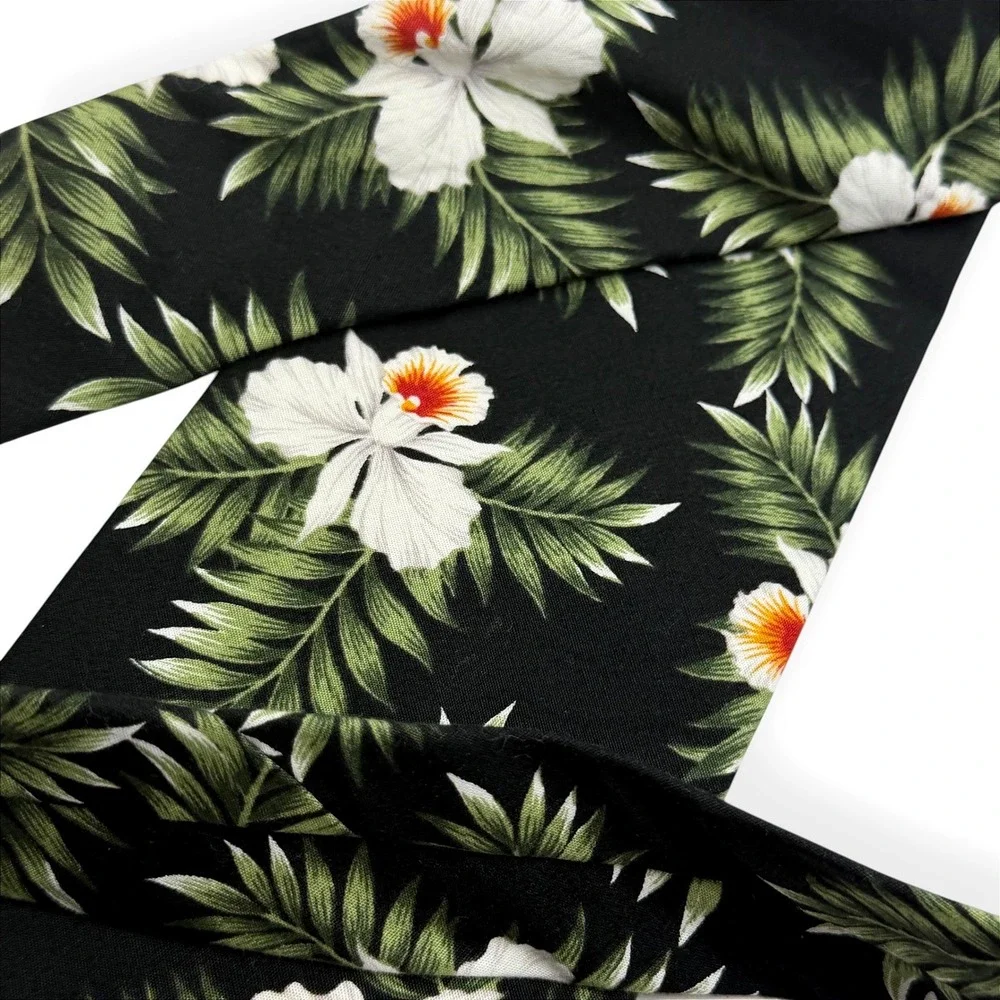 VTG Pacific Legend Hawaii USA Made Tie Black Tropical‎ Print Retro Vacation
